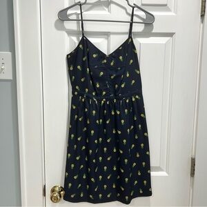 J. Crew Navy Pineapple Print Dress Size 4